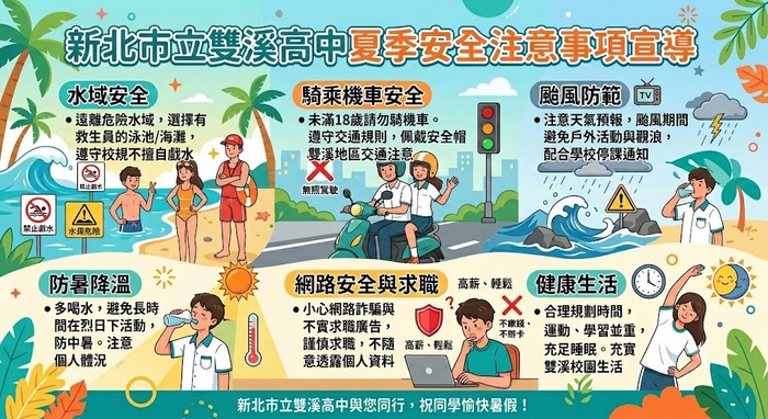 防溺、防暑、防觸電，安全健康過夏天！